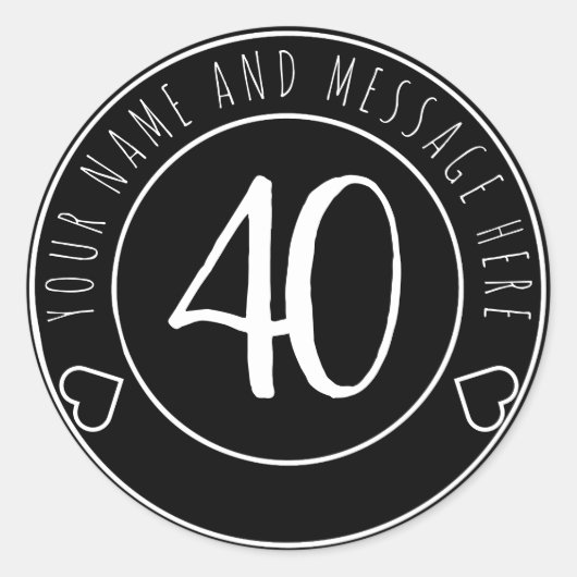 Autocollants modernes Retro 40e anniversaire (Devant)