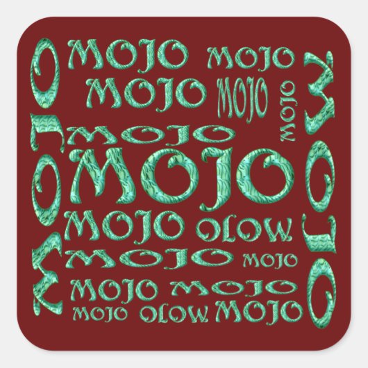 Autocollants Mojo rouge carré (Devant)
