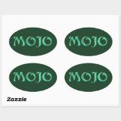 Autocollants mojo vert ovale (Feuille)