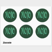 Autocollants mojo vert rond (Feuille)