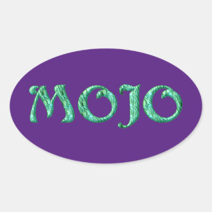 Autocollants mojo violet ovale
