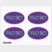 Autocollants mojo violet ovale (Feuille)