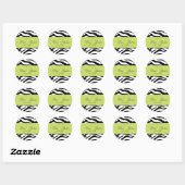 Autocollants monochromes zèbre, monogramme (Feuille)