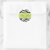 Autocollants monochromes zèbre, monogramme (Sac)