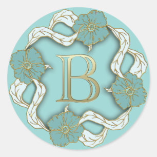 autocollants monogramme B initial