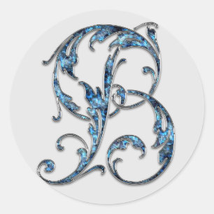 autocollants monogramme B initial