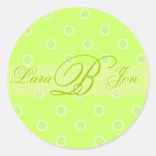 Autocollants Monogramme B vert citron