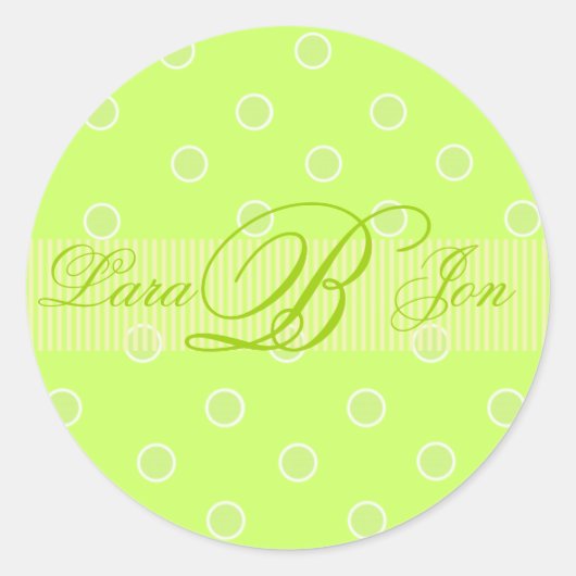 Autocollants Monogramme B vert citron (Devant)
