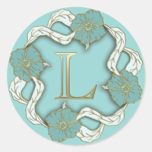 autocollants monogramme initial L