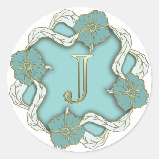 autocollants monogramme J initial (Devant)