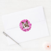 Autocollants Monogramme Rose Clair Gerbera Fleur d (Enveloppe)