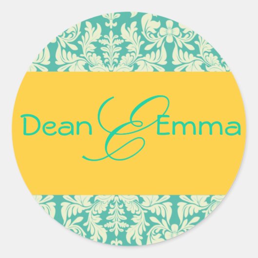 Autocollants monogrammes baroques français (Devant)