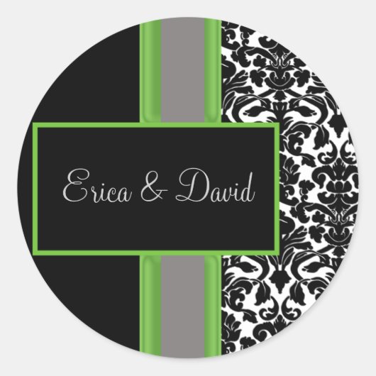 autocollants Monogrammes mariage damassé (Devant)