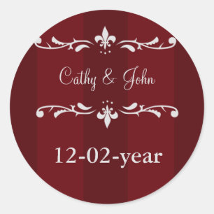 autocollants Monogrammes Mariages rouges