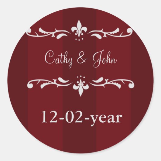autocollants Monogrammes Mariages rouges (Devant)
