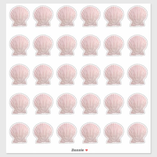 Autocollants multiples Rose Gold Seashell (Feuille)