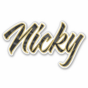 Autocollants Nicky black Gold Lettering