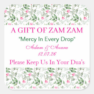 Autocollants Nikkah Personnalisés Eau Zam Zam