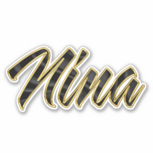 Autocollants Nina Black Gold Lettering