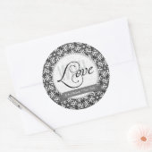 Autocollants Noir+Blanc AVEC AMOUR (Enveloppe)