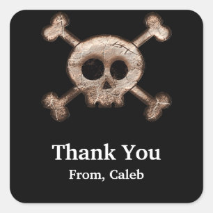 Autocollants noirs crâne en détresse