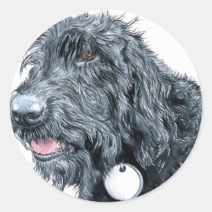 Autocollants noirs de Labradoodle