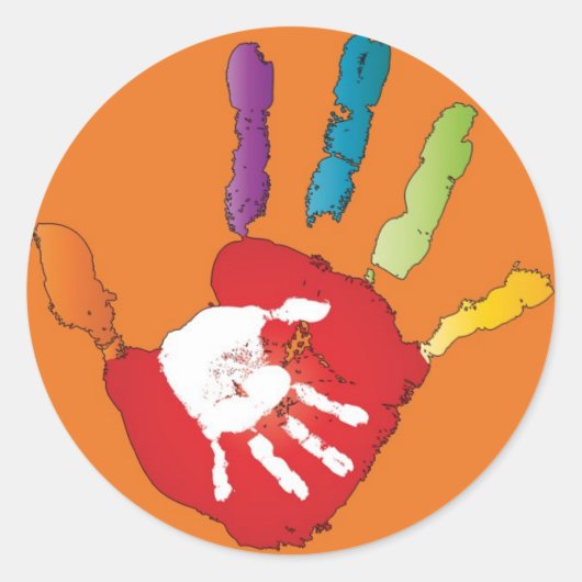 Autocollants nommés de Childcare de coup de main (Devant)