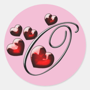 autocollants O initiaux monogramme