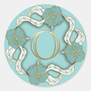 autocollants O initiaux monogramme