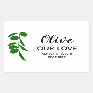 Autocollants Olive Our Love pour l'huile d'olive,