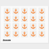 Autocollants orange à ancre de bateau (Feuille)