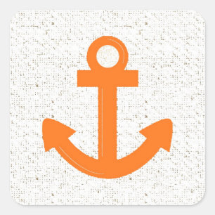 Autocollants orange à ancre de bateau