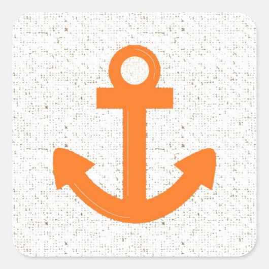 Autocollants orange à ancre de bateau (Devant)