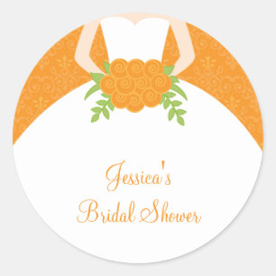 Autocollants Orange Damask Bride