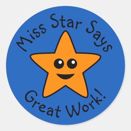 Autocollants Orange Happy Star Great Work (Devant)