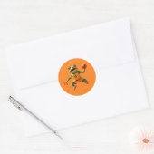 Autocollants orange ronds petits Grenouille de bas (Enveloppe)