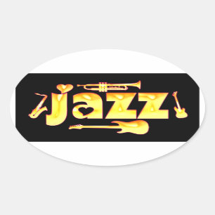 Autocollants ovales de jazz