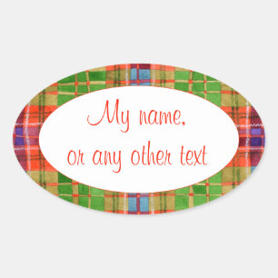 Autocollants ovales mats MAC RAE TARTAN