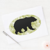Autocollants ovales silhouette d'ours (Enveloppe)