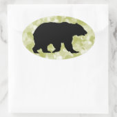 Autocollants ovales silhouette d'ours (Sac)