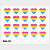 Autocollants Pansexual Pride - coeurs (Feuille)