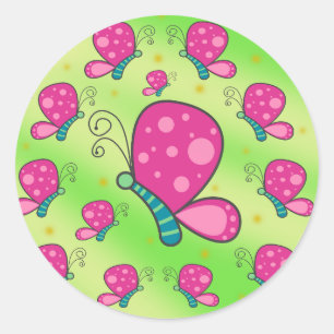 Autocollants Papillon de couleur magenta