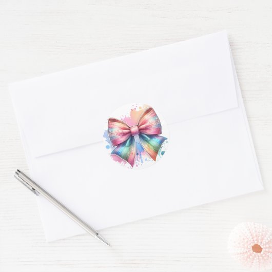 Autocollants Pastel color bow (Enveloppe)