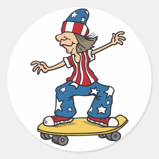 Autocollants Patriotic Skateboarder (Devant)