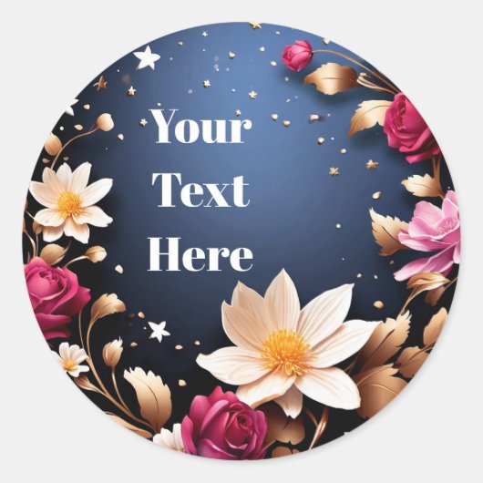 Autocollants personnalisables floraux pour fêtes/m (Devant)