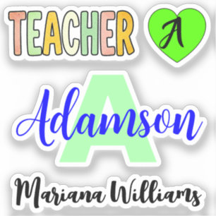 Autocollants personnalisés avec monogramme unique 