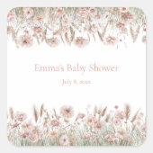 Autocollants personnalisés Boho Wildflower pour év (Devant)