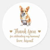 Autocollants personnalisés Corgi Chien Mariage Fav (Devant)