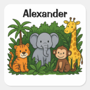 Autocollants personnalisés d'animaux de la jungle