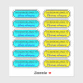 Autocollants Personnalisés De Nom Moderne (Ce Livr (Feuille)